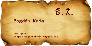 Bogdán Kada névjegykártya